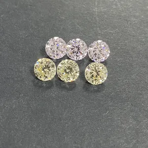 1.2cts 7mm 100 faceted en kaliteli makine kesim CZ fantezi sarı gevşek kübik zirkon mücevher zirkon taşlar