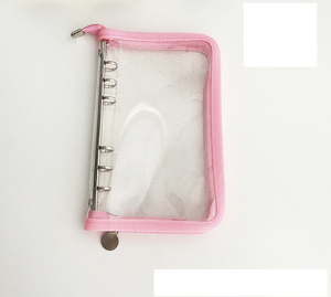 2024 venta al por mayor transparente lindo PVC plástico A6 carpeta cuadrada 6 anillas carpeta espiral 6 agujeros hoja suelta cremallera forrado cuaderno en blanco - Product Image 4