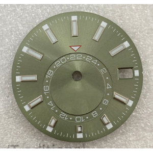 Esfera de reloj luminosa verde de 28.5mm con diseño de rayas solares, nuevos accesorios compatibles con el movimiento NH35 - Product Image 4