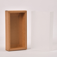 Boîte à tiroir en papier kraft personnalisée avec manchon transparent, emballage en carton coulissant pour savon, cosmétiques, bijoux, cadeaux et produits de vente au détail