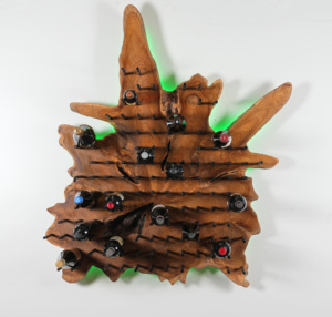 Portabottiglie in legno fatto a mano in stile Design italiano di migliore qualità con tecnica di retroilluminazione Made in Italy per la vendita all'esportazione - Product Image 2