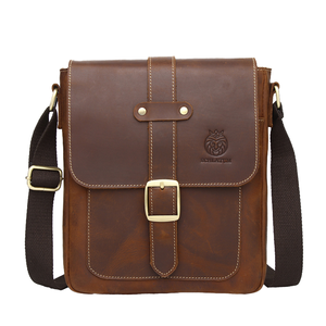 SCHLATUM, bolso de mensajero de un solo hombro Retro duradero de alta calidad, estilo de moda británico, portátil de cuero genuino Vintage - Product Image 1