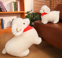 Peluche Agneau Personnalisée avec Écharpe, Jouet Doux en Forme de Mouton, Adorable Coussin Agneau Moelleux avec Écharpe pour Enfants, Cadeau et Décoration d'Intérieur