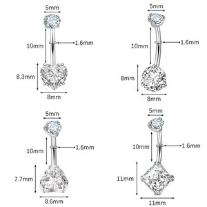 14G Titan Vòng Bụng Tùy Chỉnh Cá Nhân OEM/ODM Bụng Nút Nhẫn Nội Bộ Threaded Navel Piercing Đồ Trang Sức Bán Buôn - Product Image 3