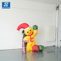 Modelo Inflable Personalizado de Hombre de Jengibre de Dibujos Animados, Gran Decoración Navideña para Techos, Centros Comerciales, Fiestas y Festivales al Aire Libre
