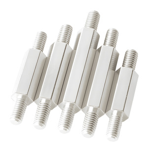 Entretoises hexagonales en acier inoxydable nickelé M3 M4 M5 M6, boulons filetés à double extrémité pour montage de cartes de circuits imprimés - Product Image 1