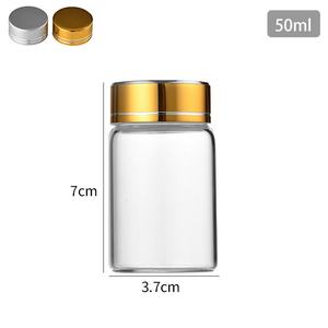 37mm High Clear Gold Plastic Screw Cap Custom Logo Storage Containers 100g <b>Glass</b> <b>Jars</b> Rice Tea Coffee Beans <b>Cookies</b> Jelly - Product Image 4