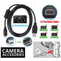 Cable de datos USB E06C de 12 pines, Cable de carga para cámaras digitales Olympus E330 E-410 E-510 E520 SZ-10 SZ-30 SZ-20 CB-USB5 U410