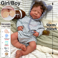 Poupées Reborn en Silicone Souple de 20 Pouces, Filles/Garçons Nouveau-nés Réalistes, Modèle Pascale, avec Cheveux Bouclés, Cadeau Idéal pour Enfants, Bestseller en UE/États-Unis