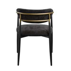 DB Jaramillo Set of 2 Black Chenille & Finish Side <b>Dining</b> <b>Chairs</b> - Product Image 4