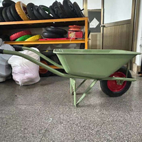 Carretilla WB2203 para Construcción Industrial, Carretilla Resistente para Jardín con Rueda Neumática de 13'', Carretilla de Alta Resistencia