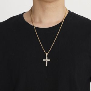 Flower <b>Cross</b> Pendant, Hip Hop Copper Inlaid Zircon Personalized <b>Cross</b> Necklace - Product Image 4