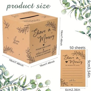 Boîte commémorative décorative en papier imprimé pour anniversaire, remise de diplôme, retraite - Partagez une carte souvenir et une boîte à messages - Product Image 2