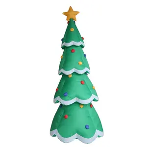 حار بيع 9FT في الهواء الطلق ديكور داخلي لعيد الميلاد العملاقة نفخ عيد الميلاد شجرة مع مصباح ليد