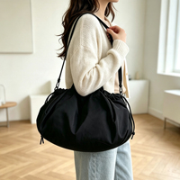Sac à bandoulière léger en nylon avec cordon de serrage, sac à main décontracté et souple pour le shopping, les activités de plein air et le rangement quotidien