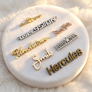 Metal Labels Zinc Alloy Embossed Custom Logo for Hoodies Sweatshirts Casual Garments Factory Wholesale Bulk OEM Service - Product Image 4