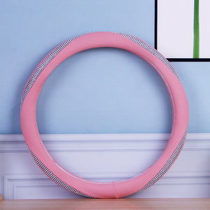 Accesorios de coche Interior de lujo brillo Rhinestone brillante diamante cristal <span class=keywords><strong>volante</strong></span> cubierta - Product Image 4