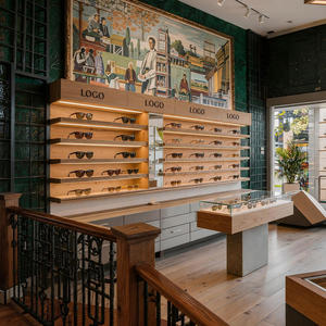 Italian Luxury Optical Store Design Custom Eyewear <b>Display</b> <b>Cabinets</b> Marble Wood Glass Full Shop Fixtures Manufacturer OEM ODM 3D - Product Image 1