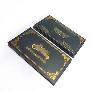 بطاقة عمل ورقية 450 جرام مخصصة جودة عالية بطاقة عمل ورقية طباعة باللون الذهبي