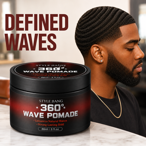 Pommade Coiffante Hydratante pour Cheveux Ondulés – Fixation Longue Durée pour Ondulations 360 – Cheveux Homme Noir – 86ml – Marque Privée - Product Image 1