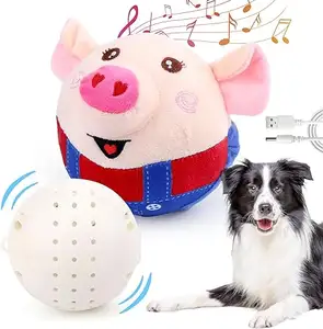 इंटरैक्टिव कुत्ते के खिलौने, पालतू जानवरों के लिए इंटरैक्टिव डॉग बॉल, स्वचालित रोलिंग जंपिंग वाइब्रेटिंग विग्लिंग, पीछा करने के लिए कुत्ते की स्क्वीकी बॉल