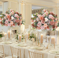 Grandes boules de fleurs artificielles pour centre de table de mariage, accessoires de photographie, fleurs couleur café