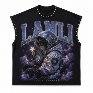 T-shirt da <span class=keywords><strong>uomo</strong></span> personalizzata in poliestere/cotone a maniche corte, stile americano casual, pesante, effetto lavato e distressed, stile retrò - Product Image 2