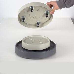 Plateau rond en plastique pour pot de fleurs de 20 cm, support avec roulettes cachées et rainures <span class=keywords><strong>sur</strong></span> le dessus - Product Image 2