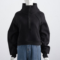OEM ODM Pull-over demi-zip pour femme, col montant, sweat-shirt de sport automne-hiver, polaire chaude et respirante, Nouveau