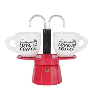 Cafetière italienne Moka Pot double, moderne, en aluminium de qualité alimentaire, mini, 2 <span class=keywords><strong>tasses</strong></span>, 100 ml - Product Image 1