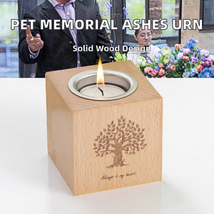 Cercueil funéraire carré classique en chêne massif, écologique et durable, fait main, pour animaux de compagnie et petits animaux, ou pour cendres humaines, pour chiens - Product Image 2