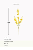 Bunga Anggrek Oncidium Sutra Real Touch Baru, Bunga Artifisial Grosir, Tangkai Bunga Lepas, Dekorasi Ruang Tamu