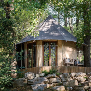 Carpa Glamping de lujo frente a la playa, estructura de vidrio para campings tropicales, carpas prefabricadas con frente de vidrio para <span class=keywords><strong>retiro</strong></span> forestal - Product Image 3