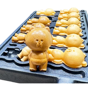 เครื่องทำแพน<span class=keywords><strong>เค้ก</strong></span>รูปหมีขนาดกะทัดรัดแบบใช้ในเชิงพาณิชย์ พร้อมเตาทำวาฟเฟิลแบบพลิกด้วยมือ ใช้ความร้อนไฟฟ้าเคลือบสารกันติด สำหรับร้านกาแฟและอาหารเช้า - Product Image 3