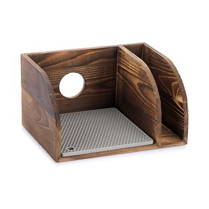 Wooden Coffee Filter Paper <b>Storage</b> <b>Box</b> Rectangle Burnt Color <b>Kitchen</b> Standing Type Neatening <b>Storage</b> - Product Image 5
