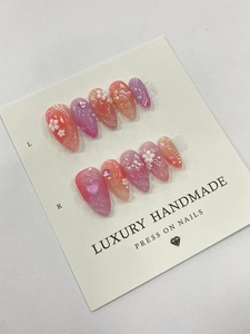 Venta al por mayor, 10 Uds., uñas de gel pintadas a mano, hermosas Uñas acrílicas hechas a mano de lujo, prensa de alta calidad - Product Image 2