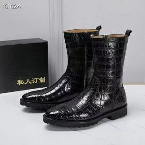 Botas Chelsea de Piel de Cocodrilo Genuina para Hombre, Personalizadas OEM, con Cierre de Cremallera, Botas de Invierno Cálidas hasta el Tobillo - Product Image 6