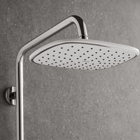 Pommeau de douche haute pression 3 fonctions en laiton chromé poli avec jet pluie et massage, monocommande, pour usage hôtelier, marque ARROW