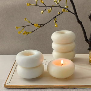 J-2096 Geométrica Donut Vela Silicone Moldes Três Círculos Empilhados Le Diy Aromaterapia Gesso Decoração Bolo Silicone Mold - Product Image 1