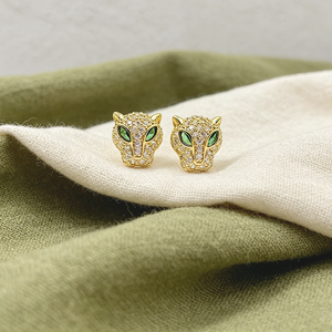Boucles d'oreilles mini clous fines 2026 pour femmes, bijoux panthère en cuivre plaqué or 18 carats, vente en gros en ligne Yiwu, prix bas, livraison quotidienne - Product Image 3
