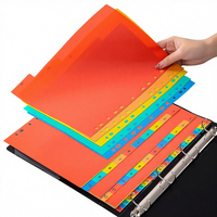 Feuilles de séparation en plastique A4 à 11 trous, séparateurs de classeur colorés, fabricant