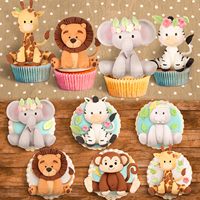 Moule en Silicone Monde Animal Lion Éléphant Singe Zèbre Girafe pour Cuisson de Biscuits, Décoration de Gâteaux et Moules à Fondant pour Fêtes