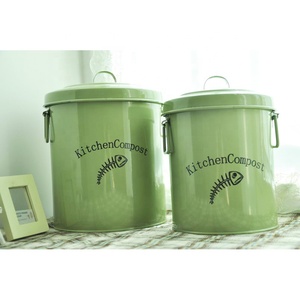 Factory Wholesales Galvanized Compost Bucket Kitchen Compost Pail Waste Recycling Metal Compost Bin
