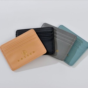 Wholesale and custom-made exquisite PU leather multi-<b>card</b> ultra-thin <b>card</b> <b>holders</b> with fresh and simple printed logos - Product Image 1
