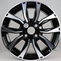 Nouvelle jante en alliage noir brillant de 15 pouces 4*100 4 trous CB 54,1 mm pour pièces automobiles de luxe sur mesure