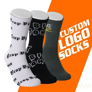 Calcetines de algodón transpirable de alta calidad con letras, logotipo personalizado, calcetín informal para hombre, diseña tu propio logotipo, Calcetines para hombre