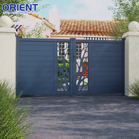 Vente d'hôtel porte murale électrique composée maison de jardin porte principale conceptions portes d'entrée coulissantes en aluminium porte d'allée pour la maison