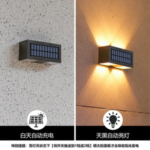 โคมไฟติดผนังโซลาร์เซลล์กลางแจ้งแบบยาว ไฟ LED 12V กระจกนิรภัยกระจายแสง สำหรับสวน วิลล่า ลานบ้าน บันได - Product Image 5