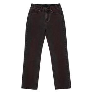 Pantalones vaqueros anchos de tiro medio color borgoña con bolsillos laterales, de mezclilla lavada, para un look diario urbano, hip hop y punk. - Product Image 6