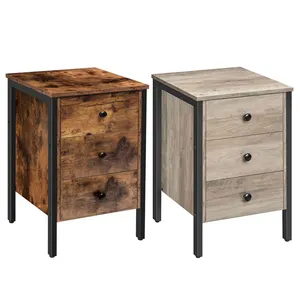 Vente en gros de table d'appoint rustique en bois avec tiroir pour rangement table de chevet pour lit meuble multifonctionnel pour salon